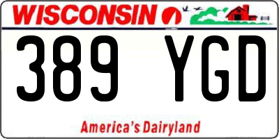 WI license plate 389YGD
