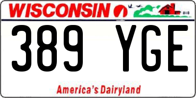 WI license plate 389YGE