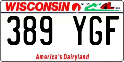 WI license plate 389YGF