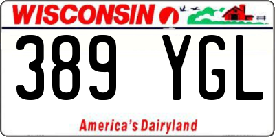WI license plate 389YGL