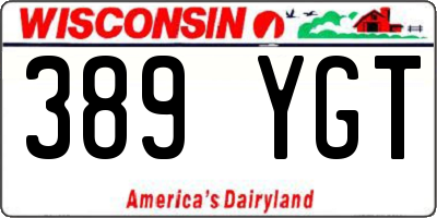 WI license plate 389YGT