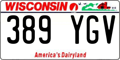 WI license plate 389YGV