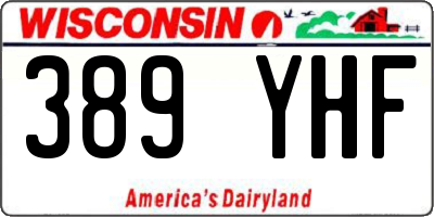 WI license plate 389YHF