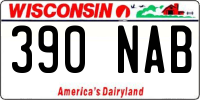 WI license plate 390NAB