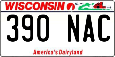 WI license plate 390NAC