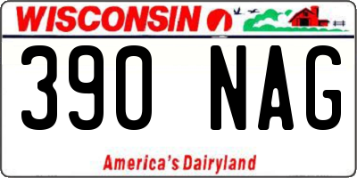 WI license plate 390NAG