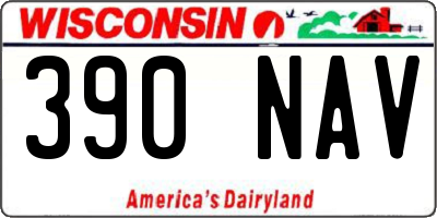 WI license plate 390NAV