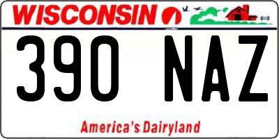 WI license plate 390NAZ