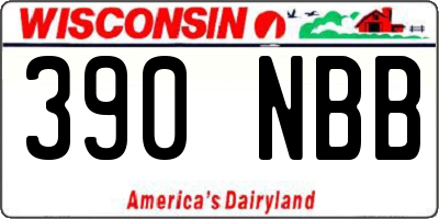 WI license plate 390NBB