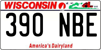 WI license plate 390NBE