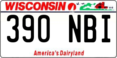 WI license plate 390NBI