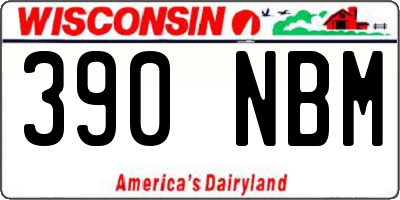 WI license plate 390NBM