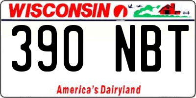 WI license plate 390NBT