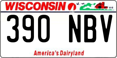 WI license plate 390NBV