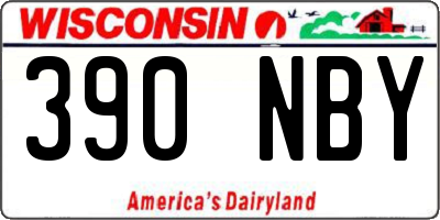 WI license plate 390NBY