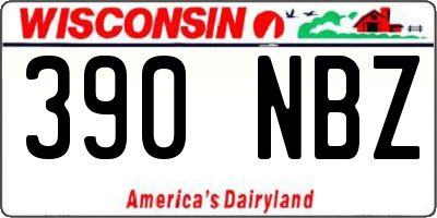 WI license plate 390NBZ