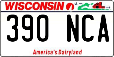 WI license plate 390NCA