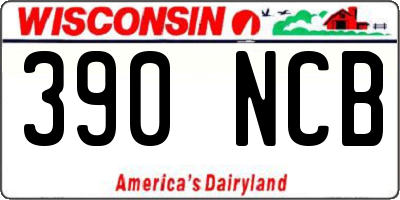 WI license plate 390NCB