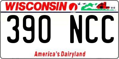 WI license plate 390NCC