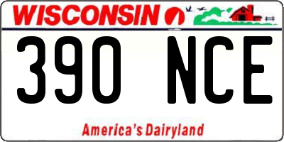WI license plate 390NCE