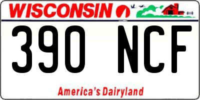 WI license plate 390NCF