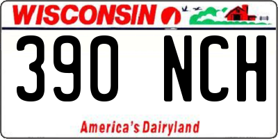WI license plate 390NCH