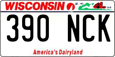 WI license plate 390NCK