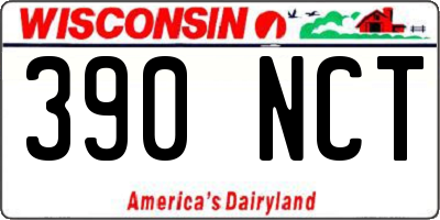 WI license plate 390NCT