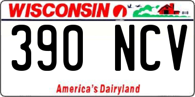 WI license plate 390NCV