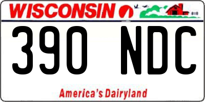 WI license plate 390NDC