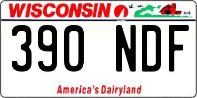 WI license plate 390NDF