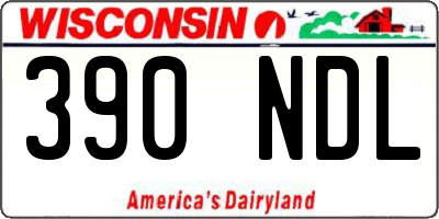 WI license plate 390NDL