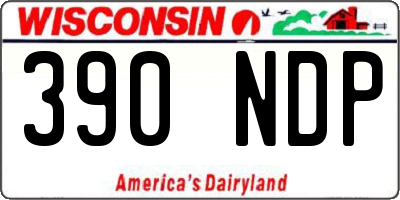 WI license plate 390NDP