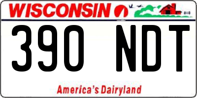 WI license plate 390NDT