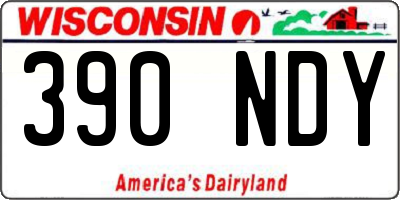 WI license plate 390NDY