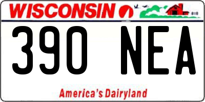 WI license plate 390NEA