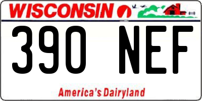 WI license plate 390NEF