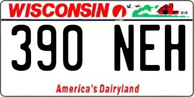 WI license plate 390NEH