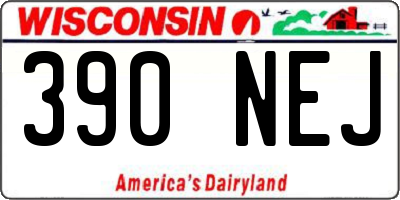 WI license plate 390NEJ