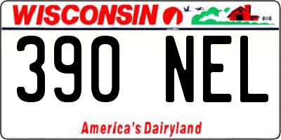 WI license plate 390NEL
