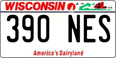 WI license plate 390NES