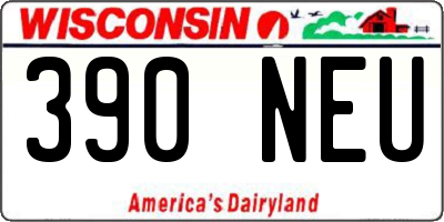 WI license plate 390NEU