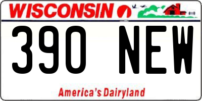 WI license plate 390NEW