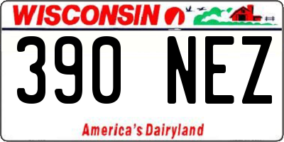 WI license plate 390NEZ