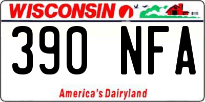 WI license plate 390NFA