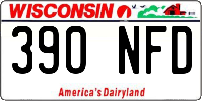 WI license plate 390NFD