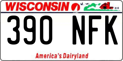 WI license plate 390NFK