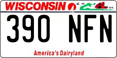 WI license plate 390NFN