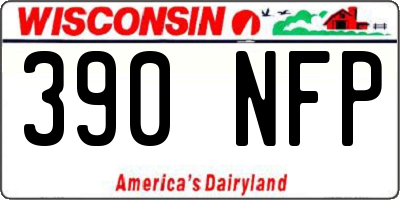 WI license plate 390NFP