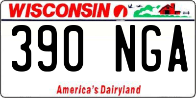 WI license plate 390NGA